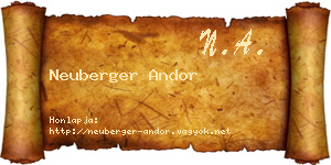 Neuberger Andor névjegykártya